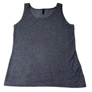 Grey rhinestone tank top, by Ivory